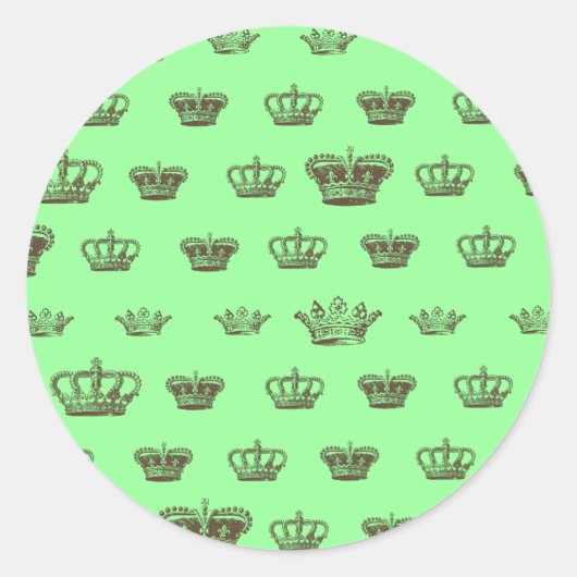Multi Crown design - kies bkgd color Ronde Sticker (Voorkant)