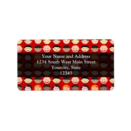 Multi-culturele kinderen etiket (Voorkant)