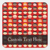 Multi-culturele kinderen vierkante sticker (Voorkant)