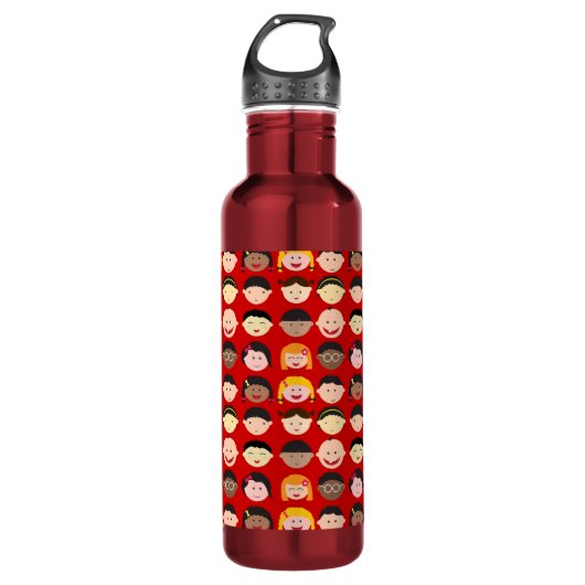 Multi-culturele kinderen waterfles  (Voorkant)