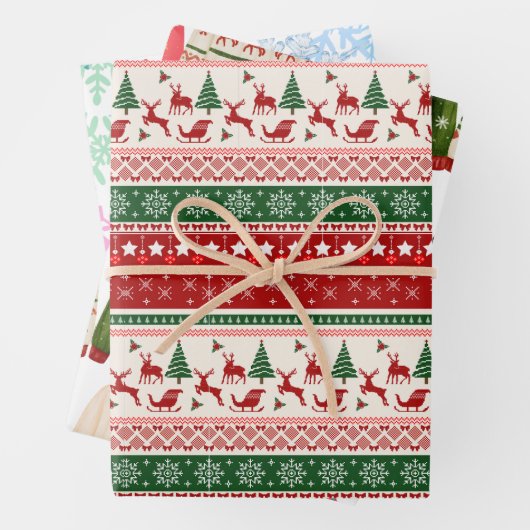 Multi Design Christmas Inpakpapier Vel (In situ)