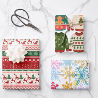 Multi Design Christmas Inpakpapier Vel