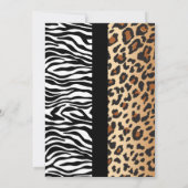 Multi Dierenprint Luipaard Zebra Uitnodiging (Achterkant)