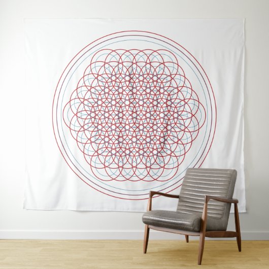 Multi-Dimensional Flower of Life Tapestry Wandkleed (In Situ (horizontaal))