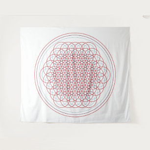 Multi-Dimensional Flower of Life Tapestry Wandkleed