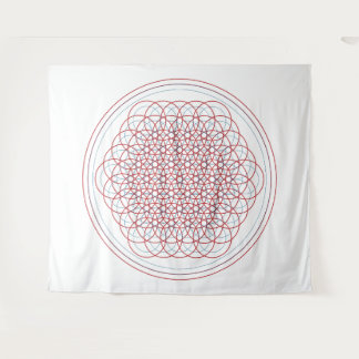 Multi-Dimensional Flower of Life Tapestry Wandkleed
