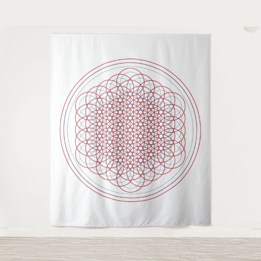 Multi-Dimensional Flower of Life Tapestry Wandkleed (Voorkant)