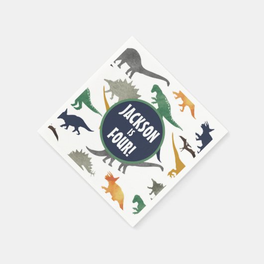 Multi Dinosaur Party servetten (Hoek)