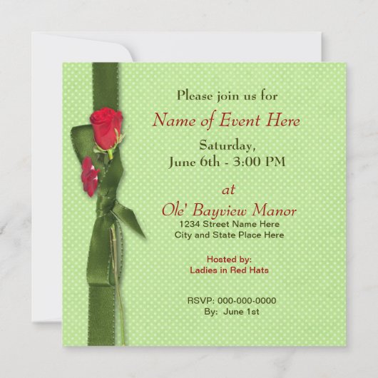 MULTI-DOELEINDE ROSES INVITATIE KAART (Achterkant)