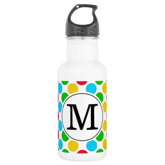 Multi Dot Aangepaste Geborduurde Monogram Golfdran Waterfles (Voorkant)