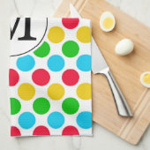 Multi Dot Aangepaste Golfhanddoek Met Monogram En  Theedoek (Quarter Fold)