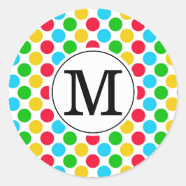 Multi Dot Aangepaste Monogram Golf Kleurrijke Stic Ronde Sticker