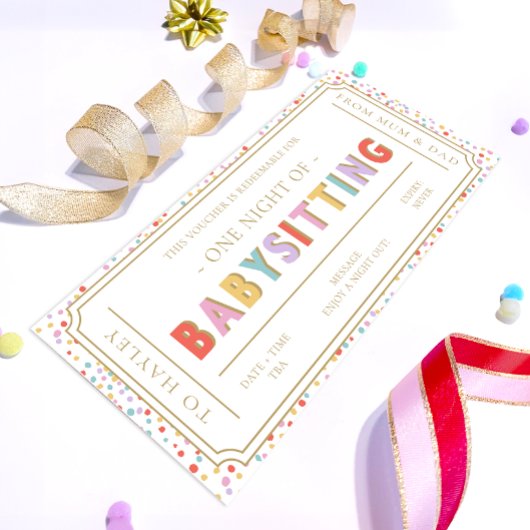 Multi Dot Babysitting Cadeaubon Kaart