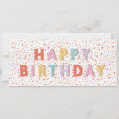 Multi Dot Happy Birthday Cadeaubon Kaart (Achterkant)