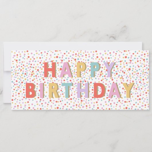 Multi Dot Happy Birthday Cadeaubon Kaart (Achterkant)