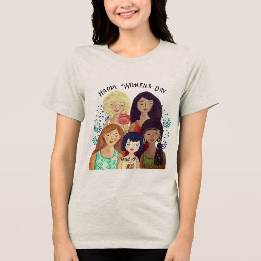Multi-etnische vrouw personages IWD T-shirt (Voorkant)