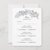 Multi-Event  Black Romantic RSVP-kaart RSVP Kaartje (Voorkant)