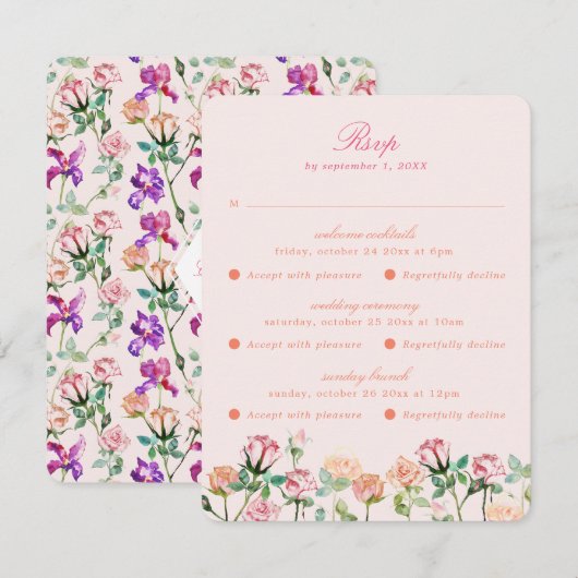 Multi Event Boho Chic Maximalist wordt RSVP Kaartje (Voorkant / Achterkant)