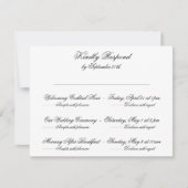 Multi-Event Formele Zwart-wit Klassieke Bruiloft RSVP Kaartje (Voorkant)