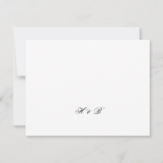 Multi-Event Formele Zwart-wit Klassieke Bruiloft RSVP Kaartje (Achterkant)