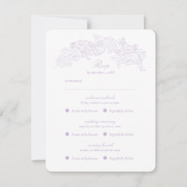 Multi Event Victorian Paarse Romantische RSVP Kaar Kaartje