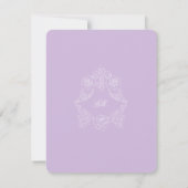 Multi Event Victorian Purple Romantic RSVP Card Kaartje (Achterkant)