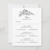 Multi Event Vintage Zwarte Blad RSVP Kaart (Voorkant)