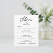Multi Event Vintage Zwarte Blad RSVP Kaart (Staand voorkant)