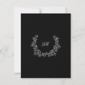 Multi Event Vintage Zwarte Blad RSVP Kaart (Achterkant)