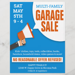 Multi-Familie Garageverkoop Flyer Sjabloon