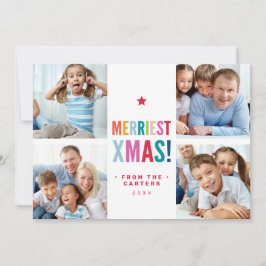 MULTI FAMILY PHOTO festive modern minimal colorful Feestdagenkaart