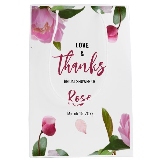 Multi Flora Bruiloft Feest Liefde & Dank Medium Cadeauzakje (Voorkant)
