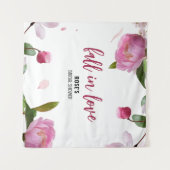 Multi Floral Bruiloft Feest Valt in Liefde Wandkleed (Voorkant (horizontaal))