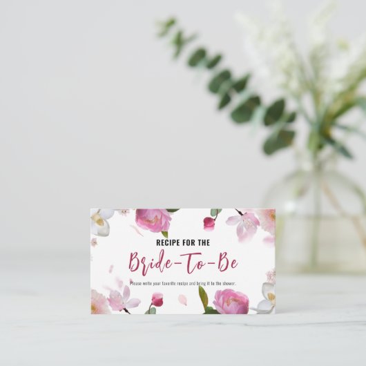 Multi Floral Vrijgezellenfeest Recept Informatiekaartje (Staand voorkant)