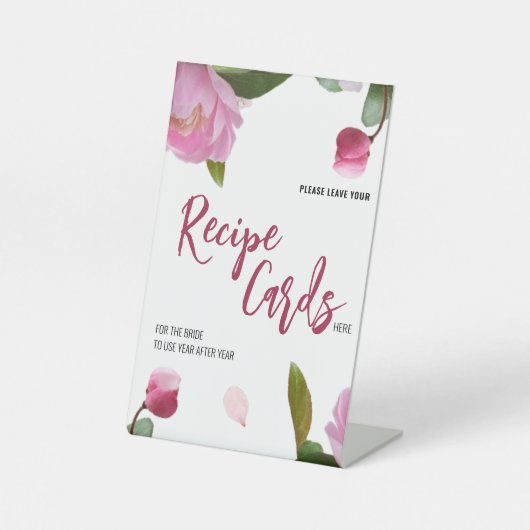Multi Floral Vrijgezellenfeest Recept Kaarten Reclamebord Met Voetstuk (Voorkant)