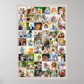 Multi Foto 54 Foto Raster Collage Beige Poster (Voorkant)
