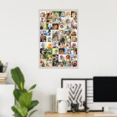 Multi Foto 54 Foto Raster Collage Beige Poster (Thuiskantoor)