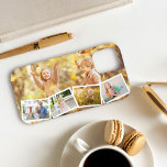 Multi Foto 5 Afbeelding Zig Zag Collage Horizontaa Case-Mate iPhone Case<br><div class="desc">Upload je 5 van je favoriete foto's en creëer je eigen unieke telefoonhoesje. Het ontwerp wordt zijwaarts weergegeven en heeft een hoofdfoto bedekt met een zigzag fotostrip stijl collage. Voor uw hoofdfoto raden we een landschappelijk afbeelding aan met uw hoofden/onderwerp vlak bij de bovenkant van het lijst en niets belangrijks...</div>