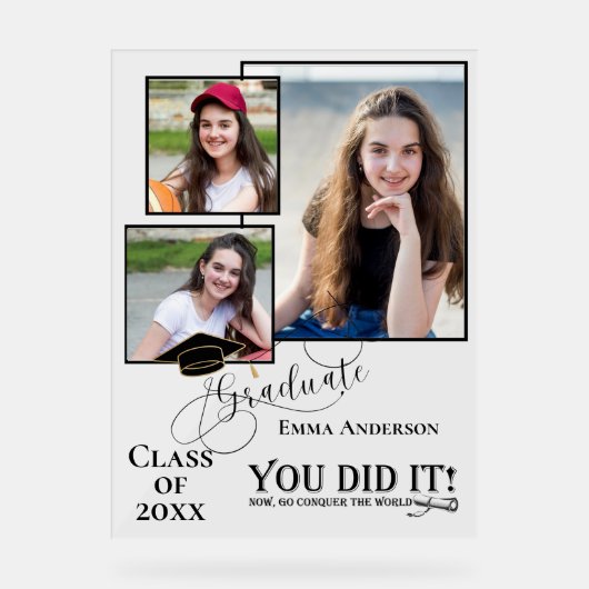 Multi Foto Afstudeer Acrylaat Cadeau Display (Voorkant)