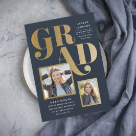 Multi foto afstudeeruitnodiging kaart