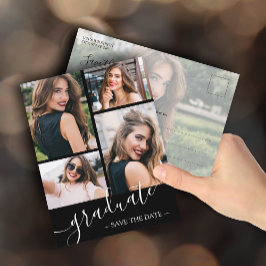 Multi Foto Afstuderen Save the Date Briefkaart