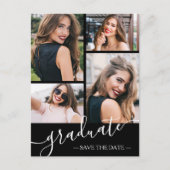 Multi Foto Afstuderen Save the Date Briefkaart (Voorkant)