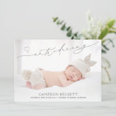 Multi-foto Baby Geboorte Aankondiging (Staand voorkant)