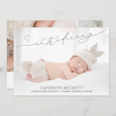 Multi-foto Baby Geboorte Aankondiging (Voorkant / Achterkant)