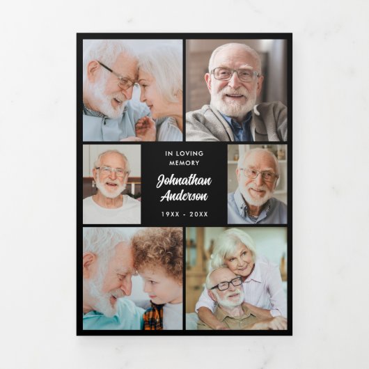 Multi-foto begrafenis / herdenking / viering van h drieluik programma (Cover)