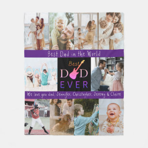 Multi Foto Beste Papa Ooit Moderne Vaders Dag Fleece Deken