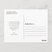 Multi foto bruiloft collage Dank u Briefkaart (Achterkant)