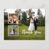 Multi foto bruiloft collage Dank u Briefkaart (Voorkant)