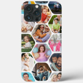 Multi Foto Collage Eenvoudig Modern Hexagoon Patro Case-Mate iPhone Case (Achterkant)