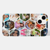 Multi Foto Collage Eenvoudig Modern Hexagoon Patro Case-Mate iPhone Case (Achterkant (horizontaal))